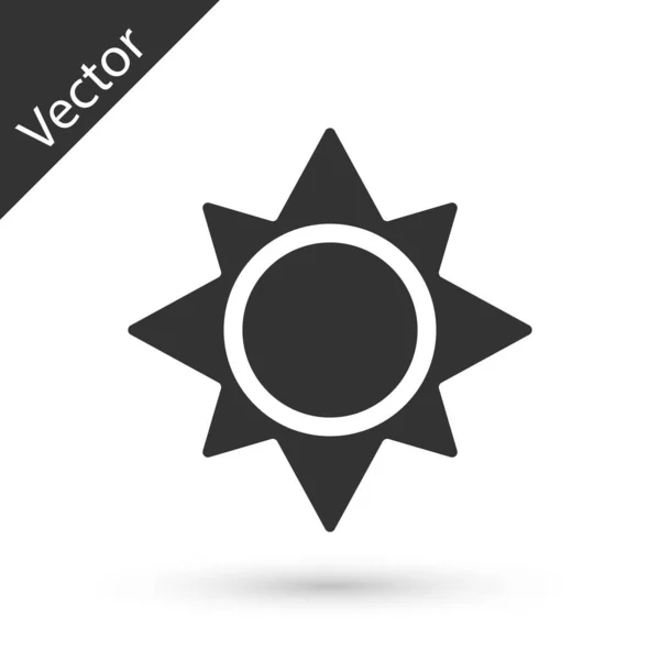 Graues Sonnensymbol Isoliert Auf Weißem Hintergrund Vektorillustration — Stockvektor