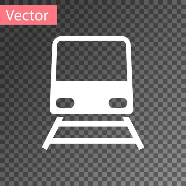 Icono Del Tren Blanco Aislado Sobre Fondo Transparente Símbolo Transporte — Vector de stock