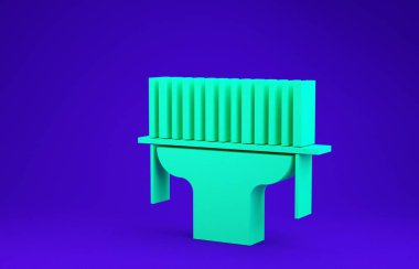 Yeşil Tarayıcı mavi arkaplanda izole edilmiş barkod simgesi tarıyor. Barkod etiketi. Parmaklıklı teslimat için kimlik. Minimalizm kavramı. 3d illüstrasyon 3d canlandırma