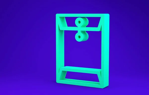 Icono de sobre verde aislado sobre fondo azul. Mensaje de correo electrónico símbolo de letra. Concepto minimalista. 3D ilustración 3D render —  Fotos de Stock