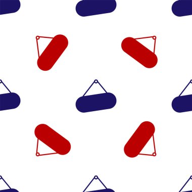 Mavi ve kırmızı simge asılı ikon beyaz arka planda izole edilmiş pürüzsüz desen. Reklamlar için uygun bar, kafe, bar, restoran. Vektör İllüstrasyonu