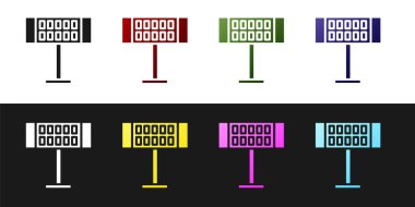 Elektrik ısıtıcı simgesini siyah beyaz arkaplanda izole et. Uzaktan kumandalı kızıl ötesi ısıtıcı. Klima kontrolü. Vektör İllüstrasyonu
