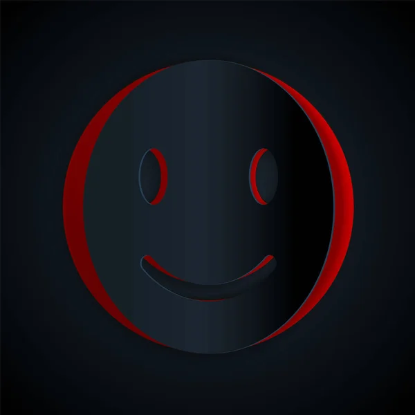 Paper cut Smile face icon isolated on black background. Smiling emoticon.  Happy smiley chat symbol. Paper art style. Vector Illustration - Stock  Image - Everypixel