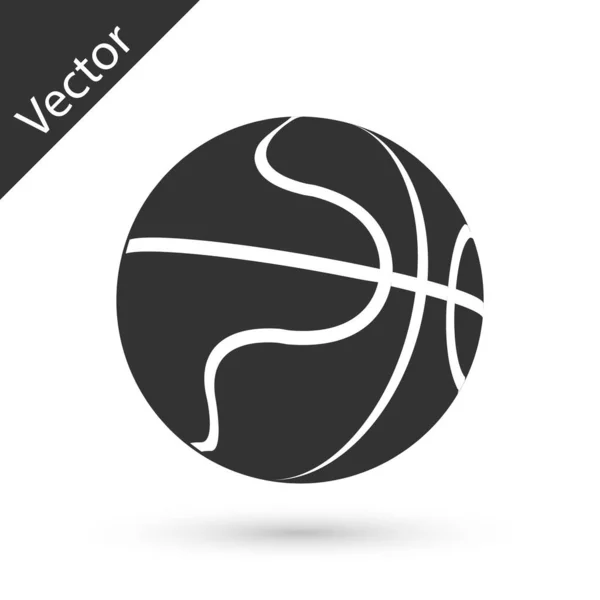 Серый баскетбольный мяч значок изолирован на белом фоне. Спортивный символ. Векторная миграция — стоковый вектор