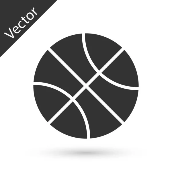 Graues Basketballsymbol isoliert auf weißem Hintergrund. Sport-Symbol. Vektorillustration — Stockvektor