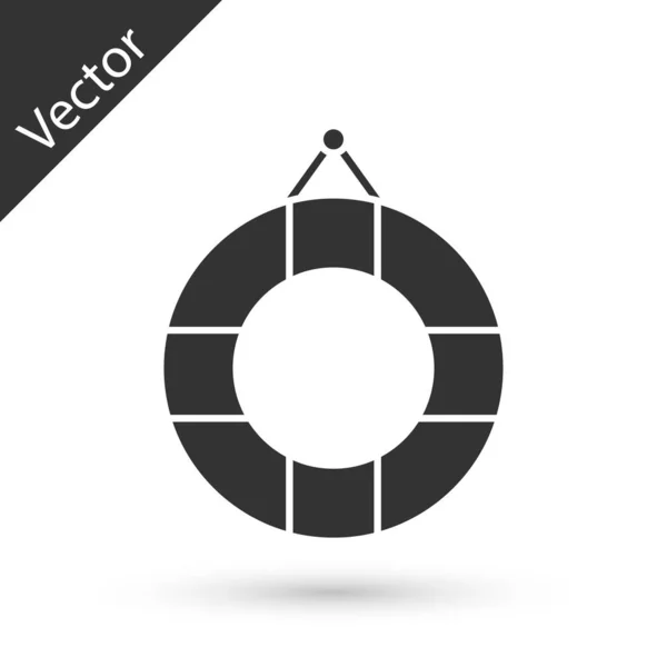 Grey Lifebuoy icon isolated on white background. Lifebelt symbol. Vector Illustration — Stock Vector