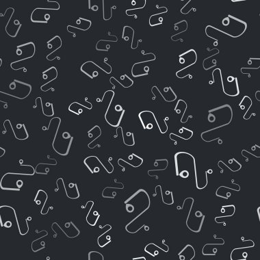 Gri Yol konum simgesi siyah arkaplanda izole edilmiş pürüzsüz desen. Harita işaretçisi işareti. Yol ya da yol kavramı. GPS yön bulucu. Vektör İllüstrasyonu