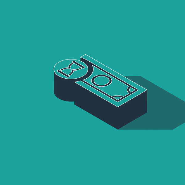 Изометрический значок "Быстрые платежи" выделен на зеленом фоне. Быстрая оплата перевода денег. Финансовые услуги, быстрый кредит, время деньги, наличные деньги обратно концепции. Векторная миграция
