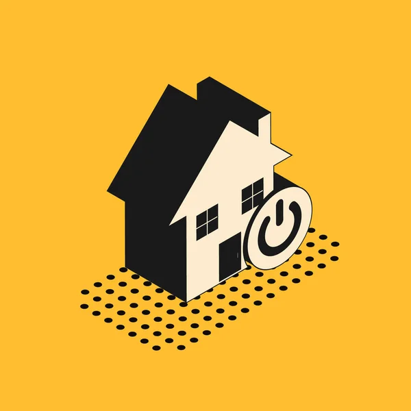Icono del hogar inteligente isométrico aislado sobre fondo amarillo. Control remoto. Ilustración vectorial — Vector de stock