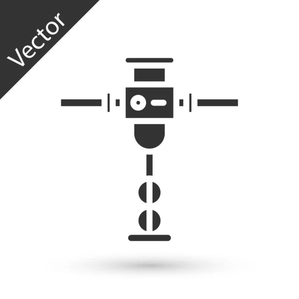 Grey Construction jackhammer icon isolated on white background. Vector Illustration — Stock Vector