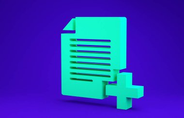 Mavi arkaplanda yeni dosya simgesi izole edildi. Belge simgesini kopyala. Minimalizm kavramı. 3d illüstrasyon 3d canlandırma