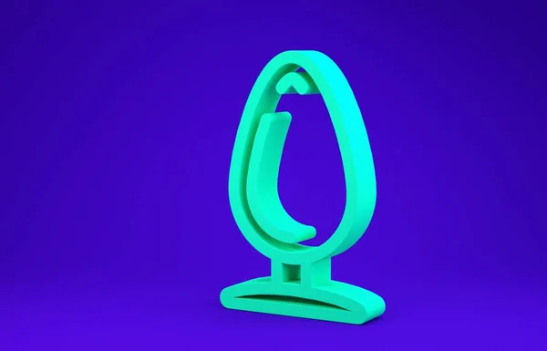 Ícone plug anal verde isolado no fundo azul. Sinal de bucha. Um acessório fetichista. Brinquedo sexual para homens e mulheres. Conceito de minimalismo. 3D ilustração 3D render — Fotografia de Stock