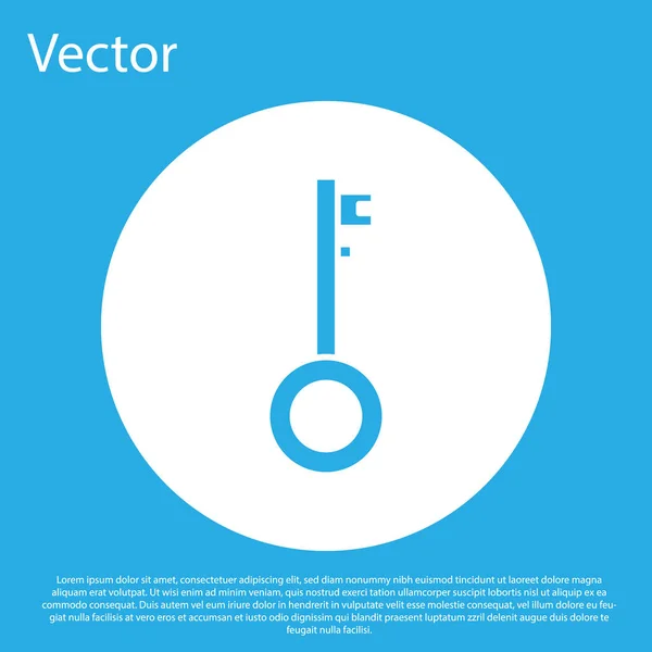 Blaues Piraten-Schlüsselsymbol auf blauem Hintergrund. weißer Kreis-Knopf. Vektorillustration — Stockvektor