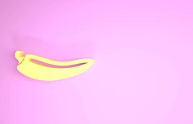 Pembe arka planda izole edilmiş sarı acı biber ikonu. Market, mutfak ürünleri, baharat ve baharat paketi, yemek kitabı için tasarım. Minimalizm kavramı. 3d illüstrasyon 3B canlandırma