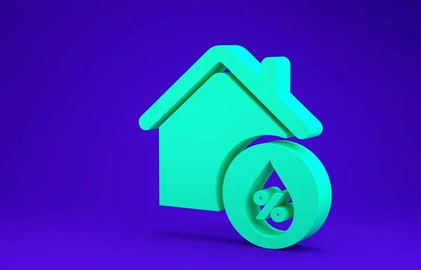 Icono de humedad Green House aislado sobre fondo azul. Clima y meteorología, símbolo del termómetro. Concepto minimalista. 3D ilustración 3D render — Foto de Stock