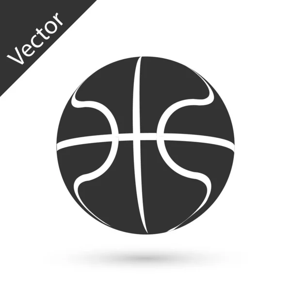 Icono de pelota de baloncesto gris aislado sobre fondo blanco. Símbolo deportivo. Ilustración vectorial — Vector de stock