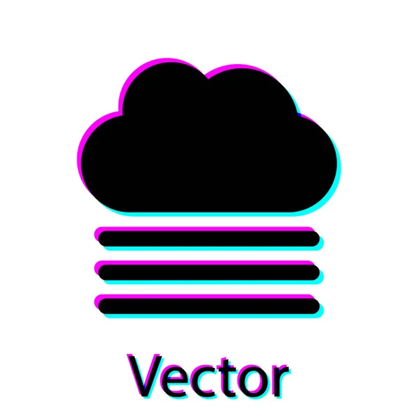 Icono de niebla negra y nube aislado sobre fondo blanco. Ilustración vectorial — Vector de stock