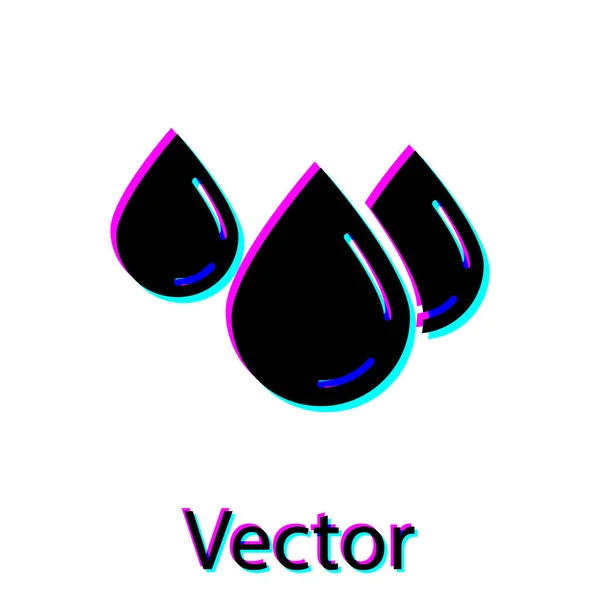 Icono de gota de agua negra aislado sobre fondo blanco. Ilustración vectorial — Archivo Imágenes Vectoriales
