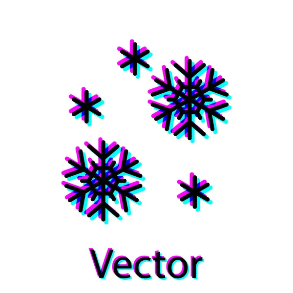 Schwarzes Schnee-Symbol isoliert auf weißem Hintergrund. Vektorillustration — Stockvektor