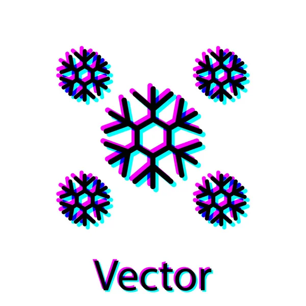 Ícone de neve preto isolado no fundo branco. Ilustração vetorial — Vetor de Stock