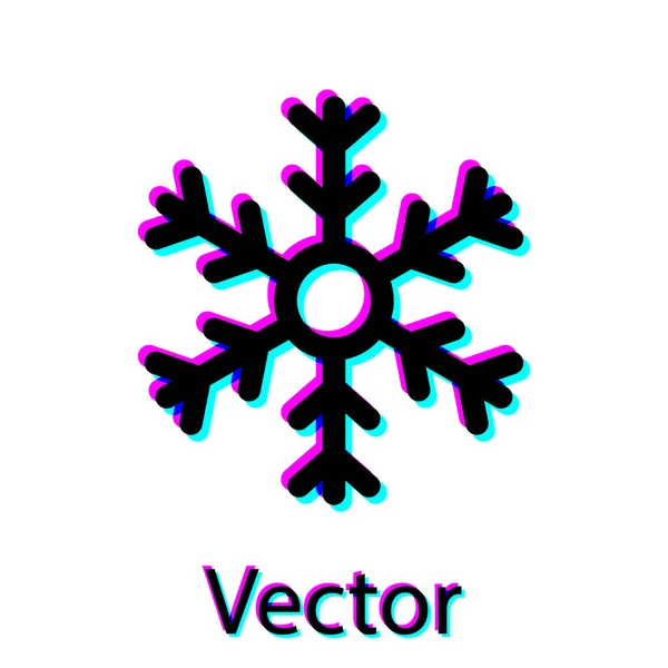 Schwarze Schneeflocke Symbol isoliert auf weißem Hintergrund. Vektorillustration — Stockvektor