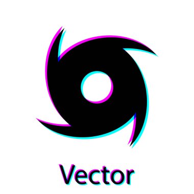 Siyah Tornado simgesi beyaz arkaplanda izole edildi. Kasırga, kasırga, fırtına bacası, kasırga ya da hortum ikonu. Vektör İllüstrasyonu