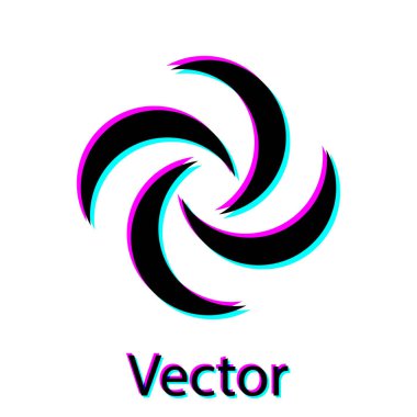 Siyah Tornado simgesi beyaz arkaplanda izole edildi. Kasırga, kasırga, fırtına bacası, kasırga ya da hortum ikonu. Vektör İllüstrasyonu