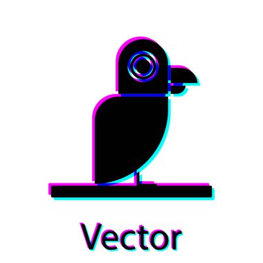 Beyaz arka planda siyah korsan papağan ikonu var. Vektör İllüstrasyonu