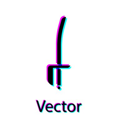 Siyah Korsan kılıç simgesi beyaz arkaplanda izole edildi. Kılıç işareti. Vektör İllüstrasyonu