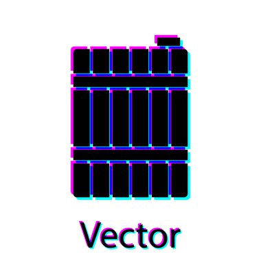 Siyah Ahşap varil simgesi beyaz arka plan üzerinde izole. Alkollü fıçı, içki kabı, bira için ahşap fıçı, viski, şarap. Vektör İllüstrasyonu