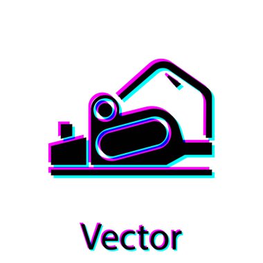 Siyah Elektrik planör aracı simgesi beyaz arkaplanda izole edildi. Vektör İllüstrasyonu