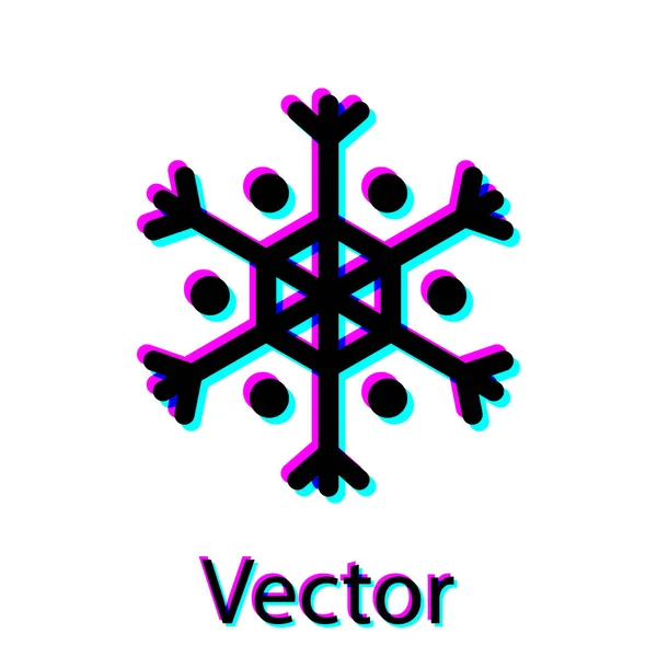 Schwarze Schneeflocke Symbol isoliert auf weißem Hintergrund. Vektorillustration — Stockvektor