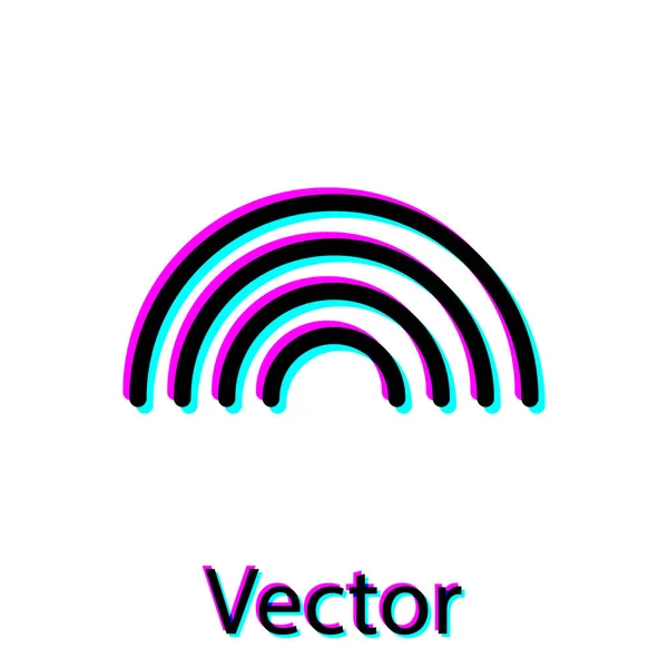 Arco iris negro con nubes icono aislado sobre fondo blanco. Ilustración vectorial — Vector de stock