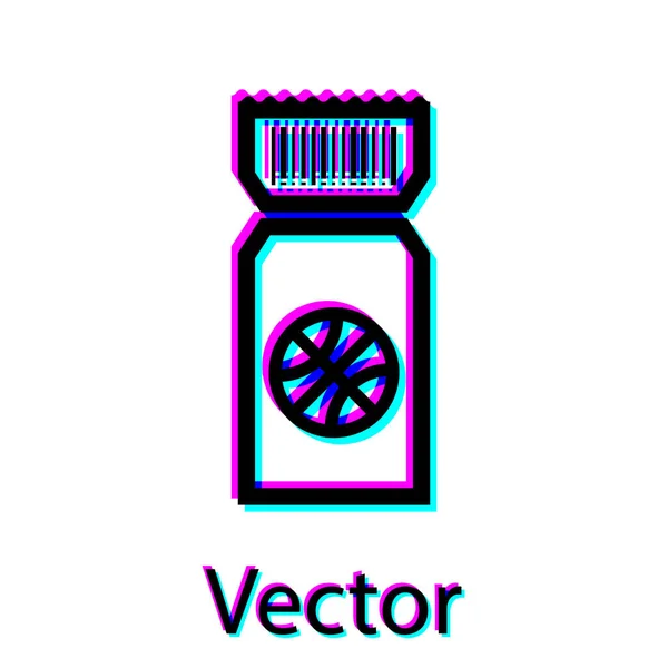 Schwarze Basketball-Spiel Ticket-Symbol isoliert auf weißem Hintergrund. Vektorillustration — Stockvektor