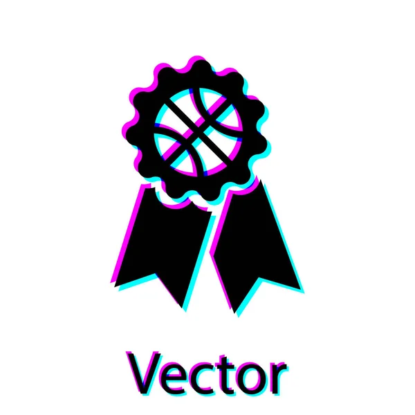 Icono del premio Black Basketball aislado sobre fondo blanco. Ilustración vectorial — Vector de stock