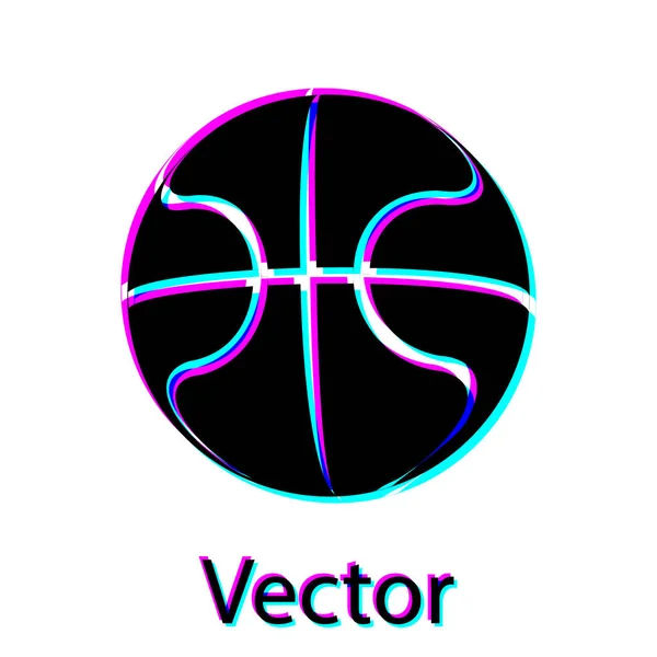 Icono de pelota de baloncesto negro aislado sobre fondo blanco. Símbolo deportivo. Ilustración vectorial — Vector de stock