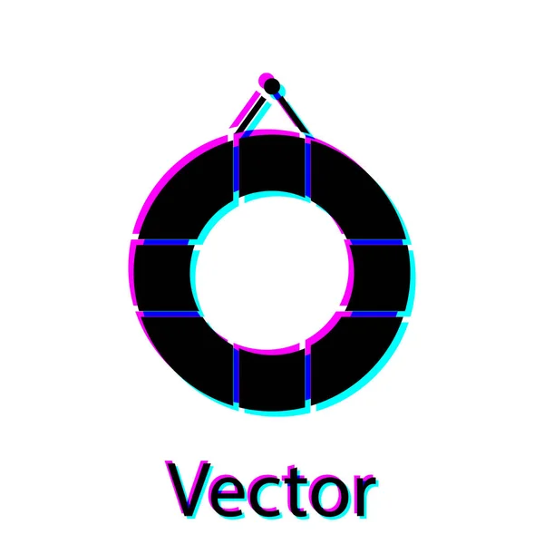 Schwarzes Rettungsring-Symbol isoliert auf weißem Hintergrund. Rettungsring-Symbol. Vektorillustration — Stockvektor