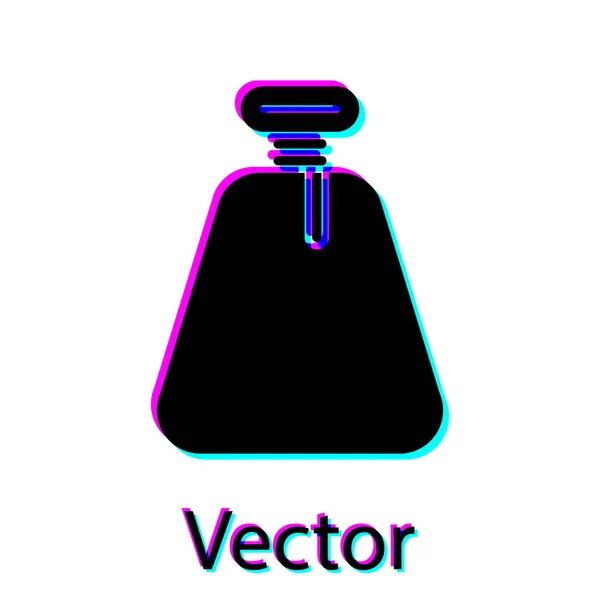 Svart Pirat säck ikon isolerad på vit bakgrund. Vektor Illustration — Stock vektor