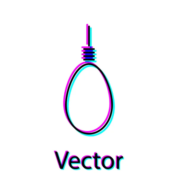 Black Gallows boucle de corde icône suspendue isolé sur fond blanc. Corde attachée au nœud. Suicide, pendaison ou lynchage. Illustration vectorielle — Image vectorielle