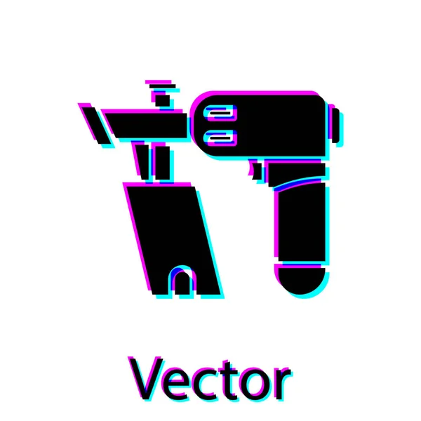 Icona Nail gun nera isolata su sfondo bianco. Illustrazione vettoriale — Vettoriale Stock