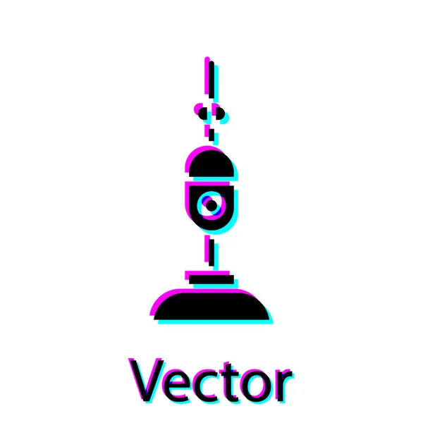 Ícone de aspirador preto isolado no fundo branco. Ilustração vetorial — Vetor de Stock