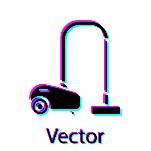 Ícone de aspirador preto isolado no fundo branco. Ilustração vetorial — Vetor de Stock