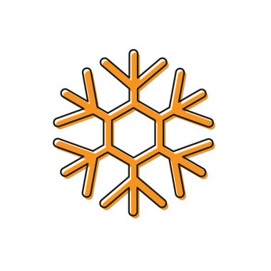 Turuncu Kar Tanesi simgesi beyaz arkaplanda izole edildi. Vektör İllüstrasyonu