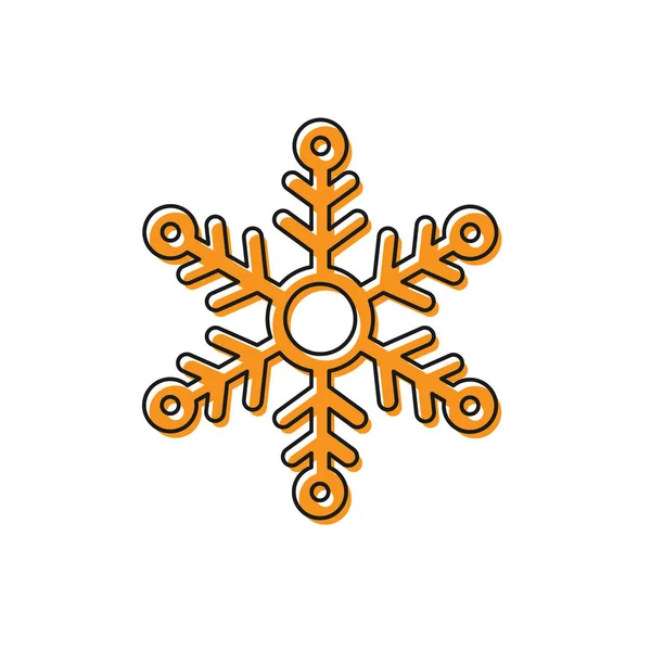 Orange Snowflake icon isolated on white background. Vector Illustration — Stock Vector