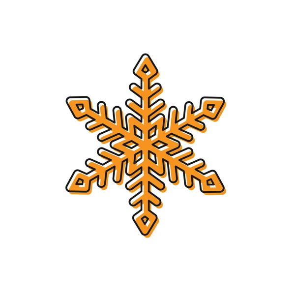 Orange Snowflake ikon isolerad på vit bakgrund. Vektor Illustration — Stock vektor