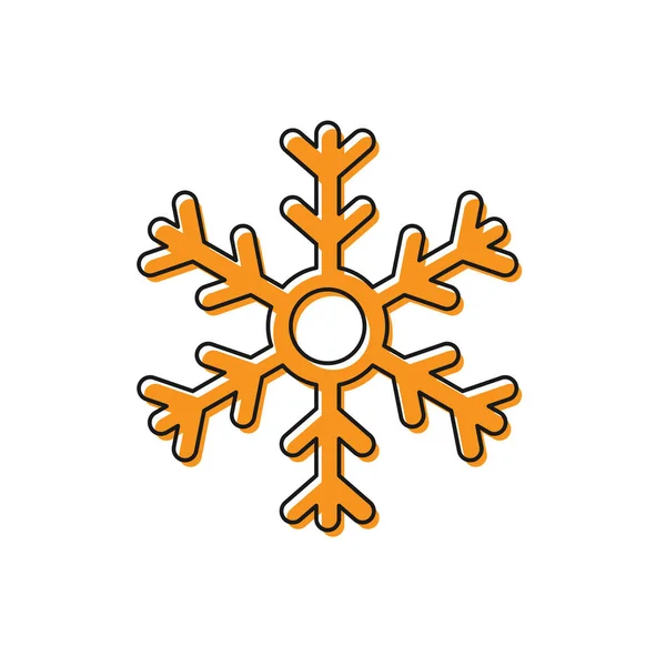 Orange Snowflake icon isolated on white background. Vector Illustration — Stock Vector