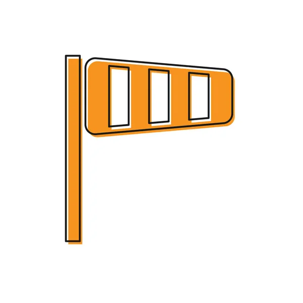 Meteorologia do cone laranja ícone de palheta de vento windsock isolado no fundo branco. Windsock indica a direção e a força do vento. Ilustração vetorial — Vetor de Stock