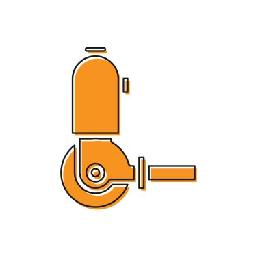 Turuncu Açı Öğütücü simgesi beyaz arkaplanda izole edildi. Vektör İllüstrasyonu