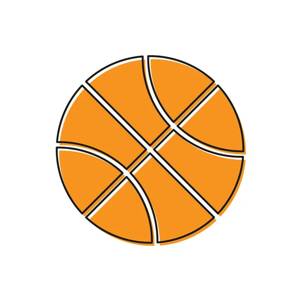Ícone de bola de basquete laranja isolado no fundo branco. Símbolo desportivo. Ilustração vetorial — Vetor de Stock