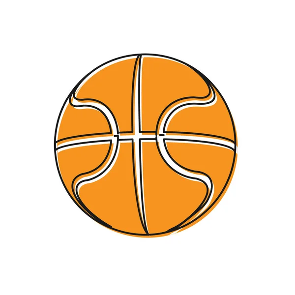Pomarańczowa ikona piłki do koszykówki izolowana na białym tle. Symbol sportu. Ilustracja wektora — Wektor stockowy